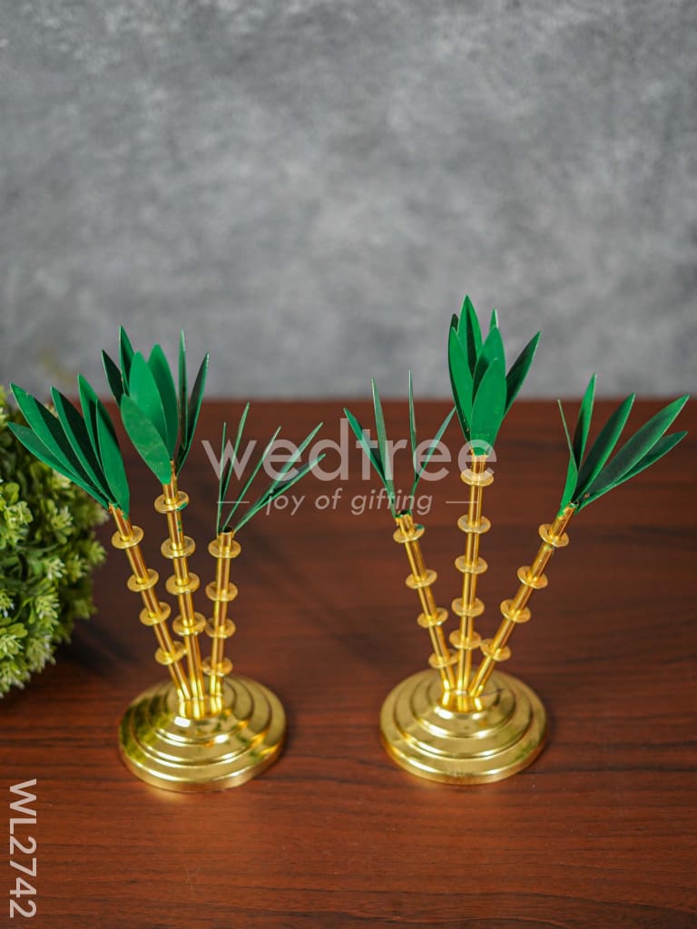 German Silver Sugar Cane Tree - Set of 2 - WL2742