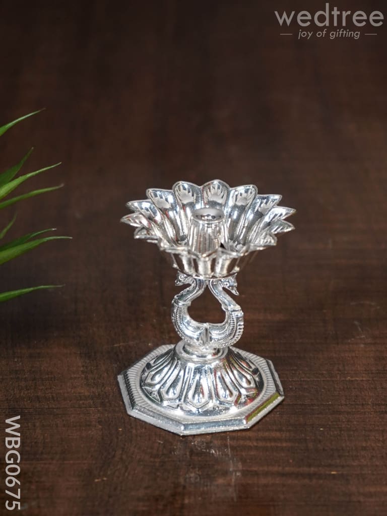 German Silver Sunflower Devadas Diya - WBG0675
