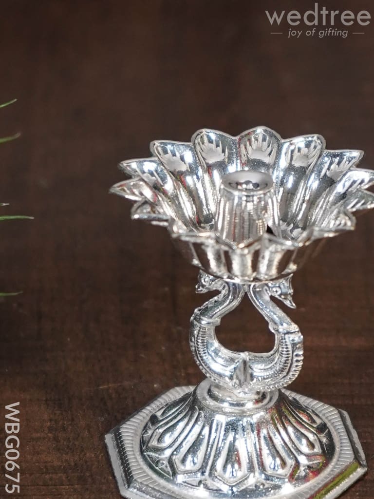 German Silver Sunflower Devadas Diya - WBG0675