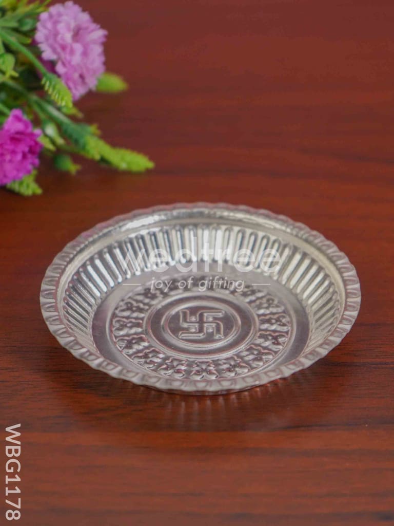German Silver Swastik Plate - WBG1178