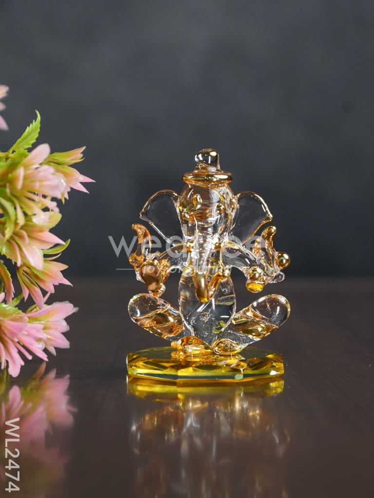 Glass Double-Faced Ganesha Idol - WL2474