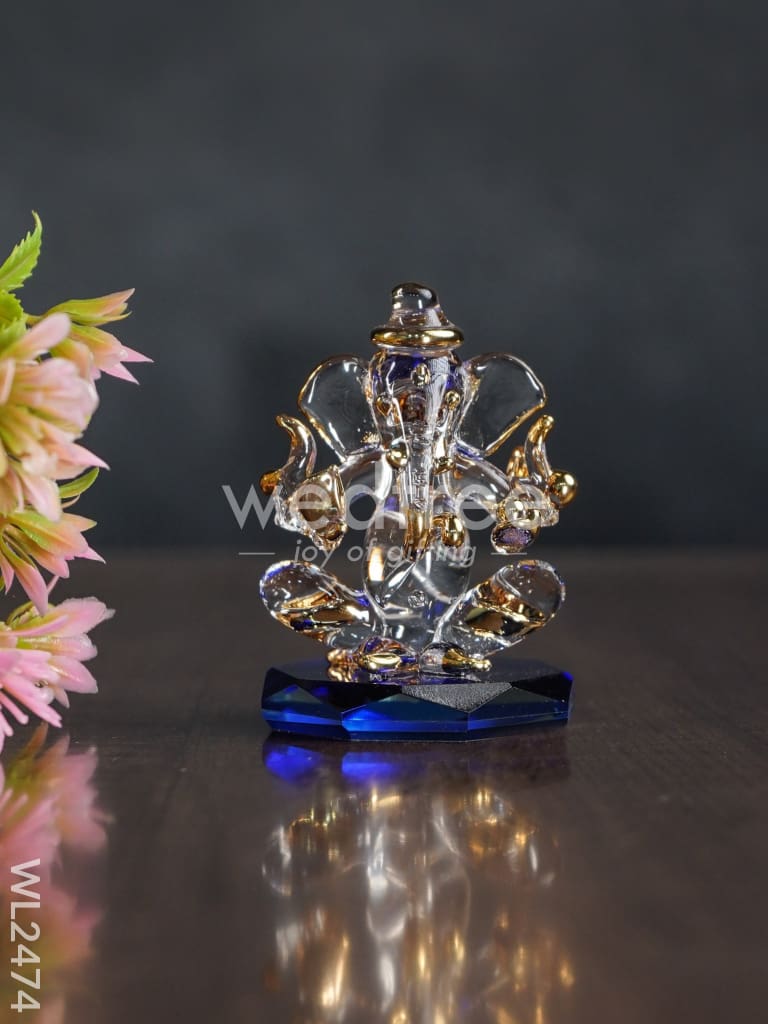 Glass Double-Faced Ganesha Idol - WL2474