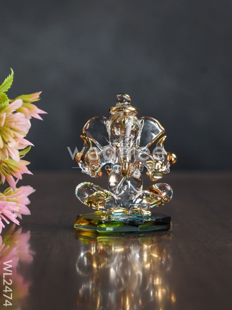 Glass Double-Faced Ganesha Idol - WL2474
