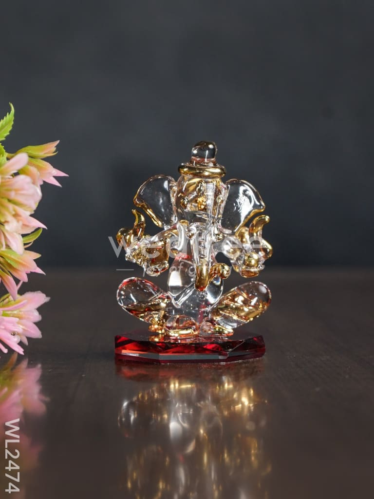 Glass Double-Faced Ganesha Idol - WL2474