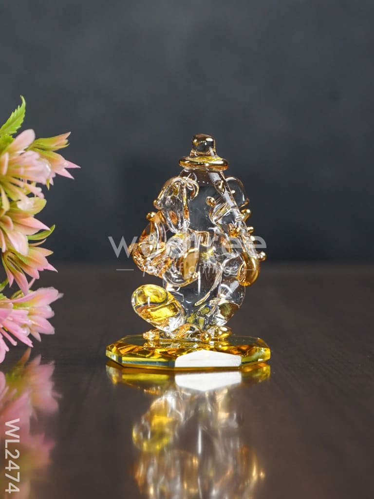 Glass Double-Faced Ganesha Idol - WL2474