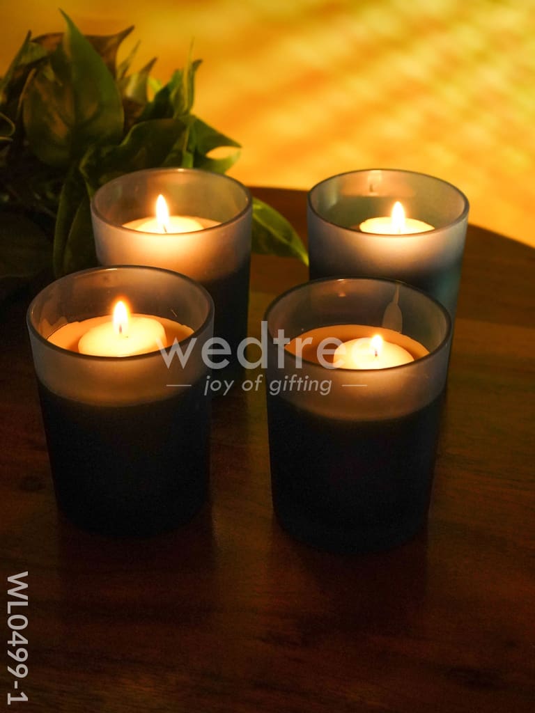Glossy glass with Scented Soy wax Candle - WL0499