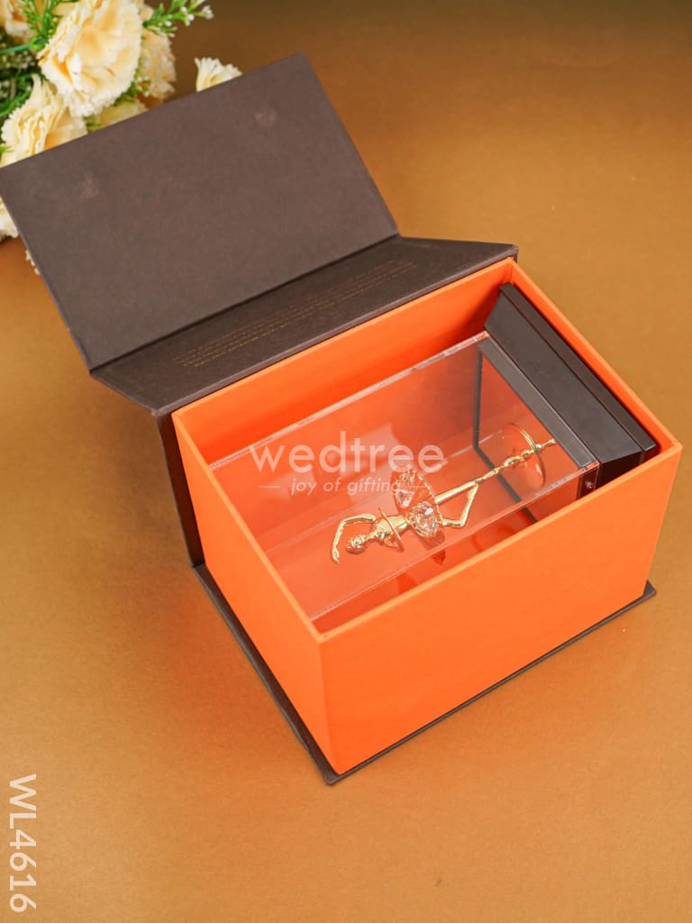 Gold Ballerina in Acrylic Cabinet - WL4616
