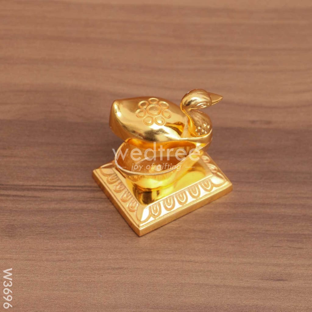 Gold Duck Kumkum Holder with Stand - W3696