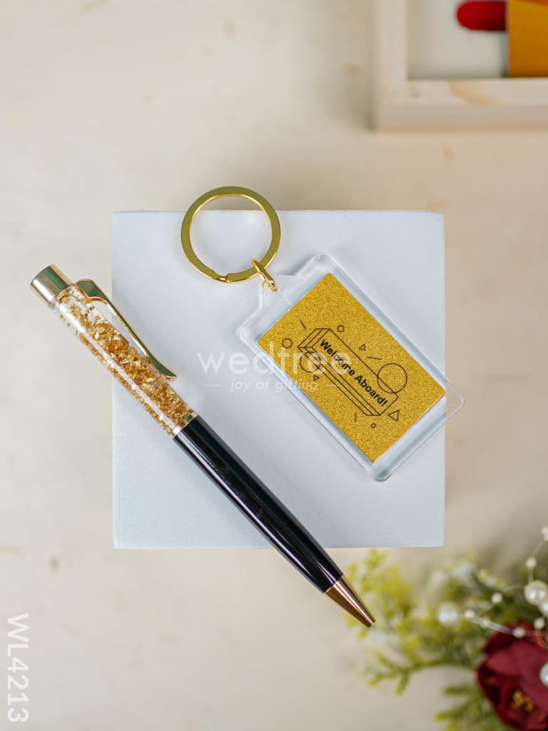 Gold Foil Pen and Keychain Set - WL4213
