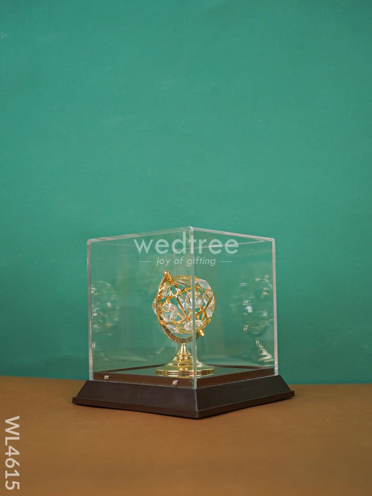 Gold Globe in Acrylic Cabinet - WL4615