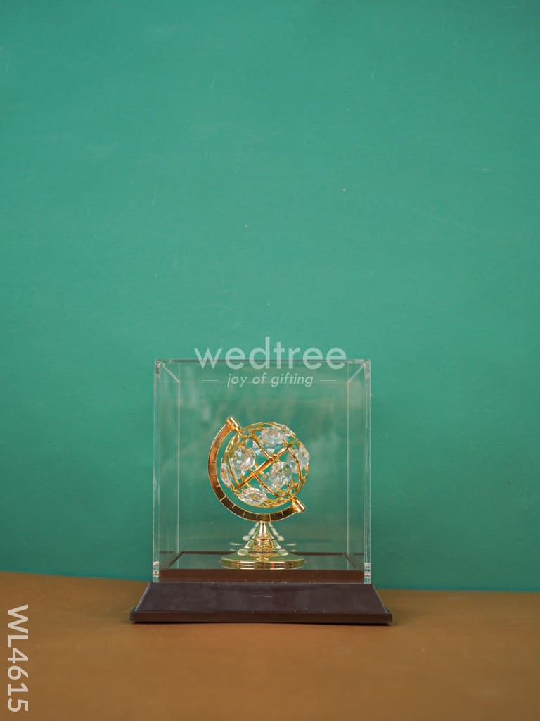Gold Globe in Acrylic Cabinet - WL4615