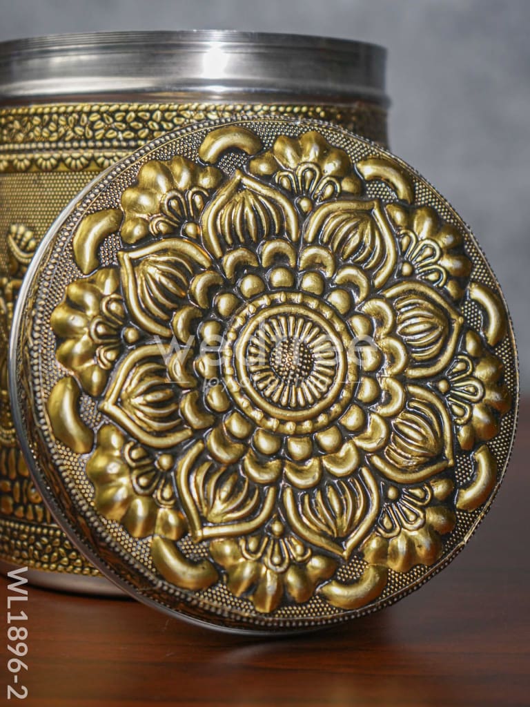 Gold Oxidised Dabba - WL1896-2