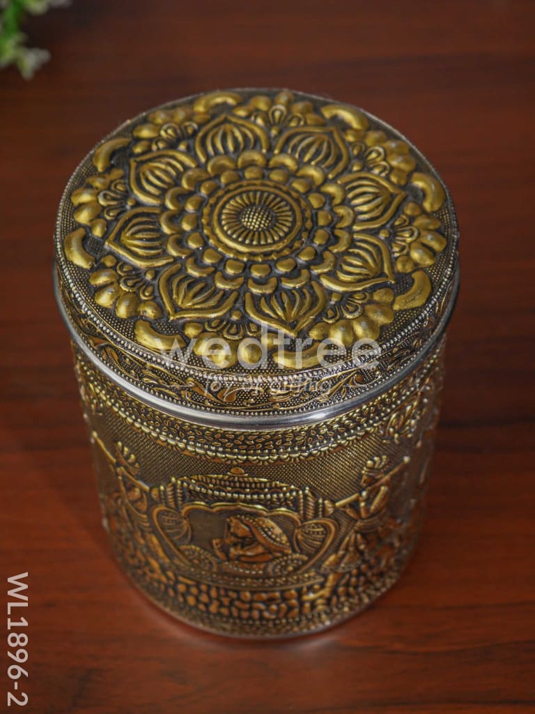 Gold Oxidised Dabba - WL1896-2