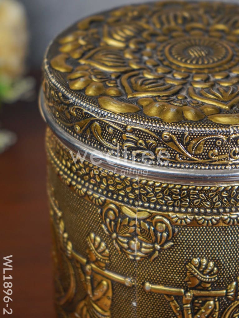 Gold Oxidised Dabba - WL1896-2