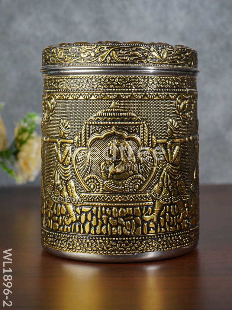 Gold Oxidised Dabba - WL1896-2