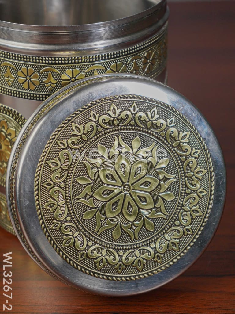 Gold Oxidized Dabba - Gold - 7 inch - WL3267-2