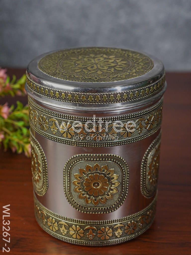 Gold Oxidized Dabba - Gold - 7 inch - WL3267-2