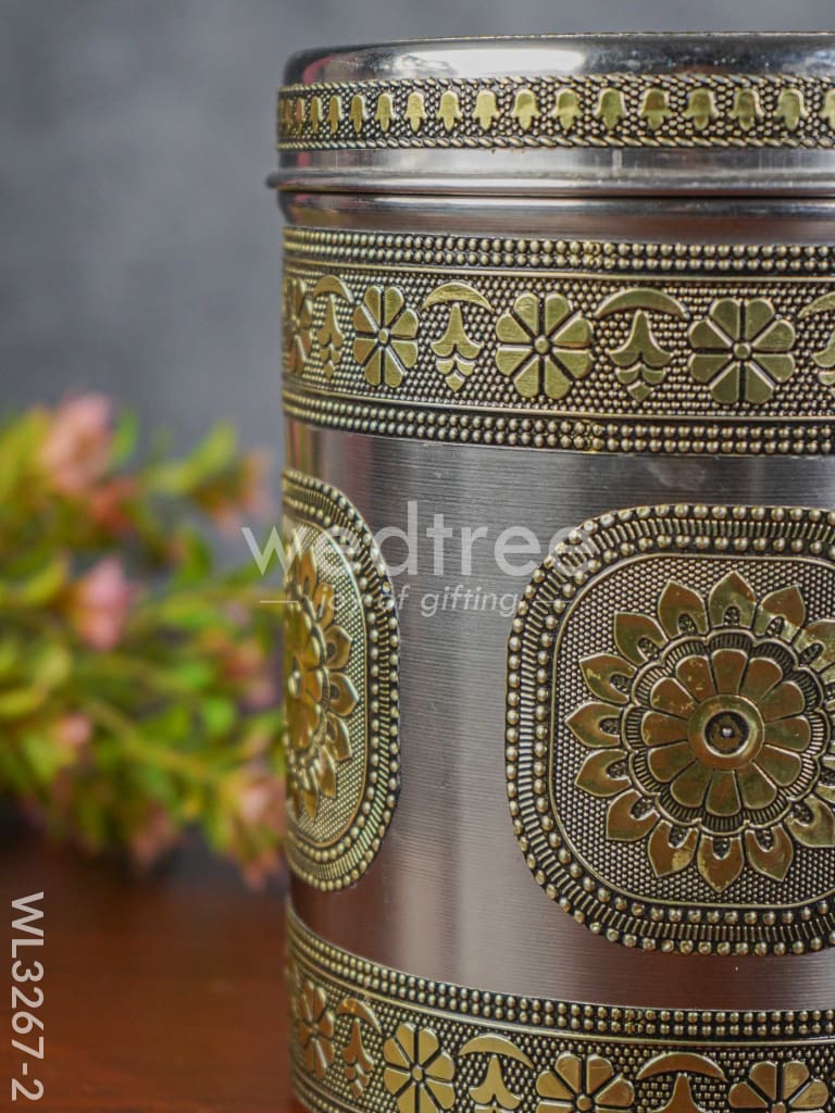 Gold Oxidized Dabba - Gold - 7 inch - WL3267-2