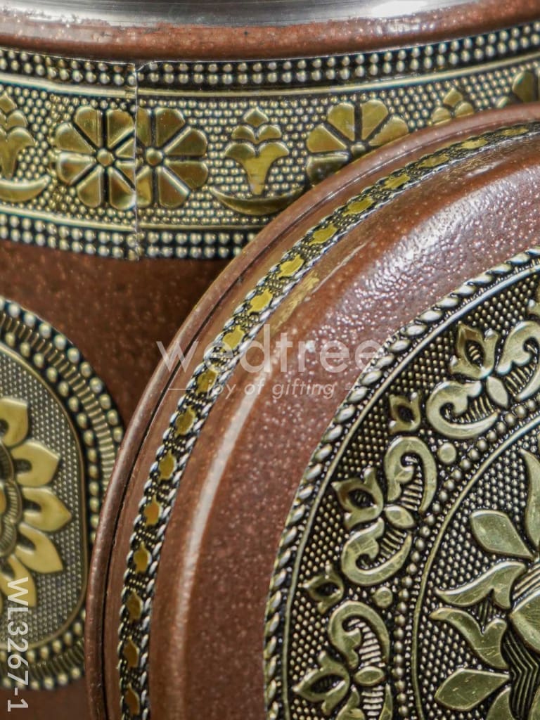 Gold Oxidized Dabba - Brown - 7 inch - WL3267-1