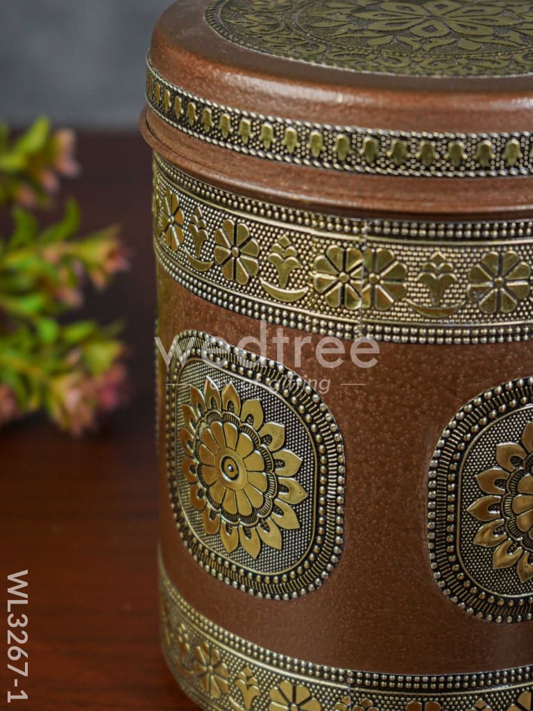 Gold Oxidized Dabba - Brown - 7 inch - WL3267-1