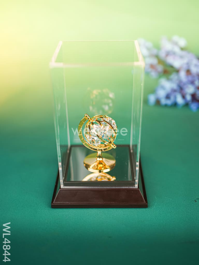 Gold Plated Globe with Acrylic Cabinet - WL4844