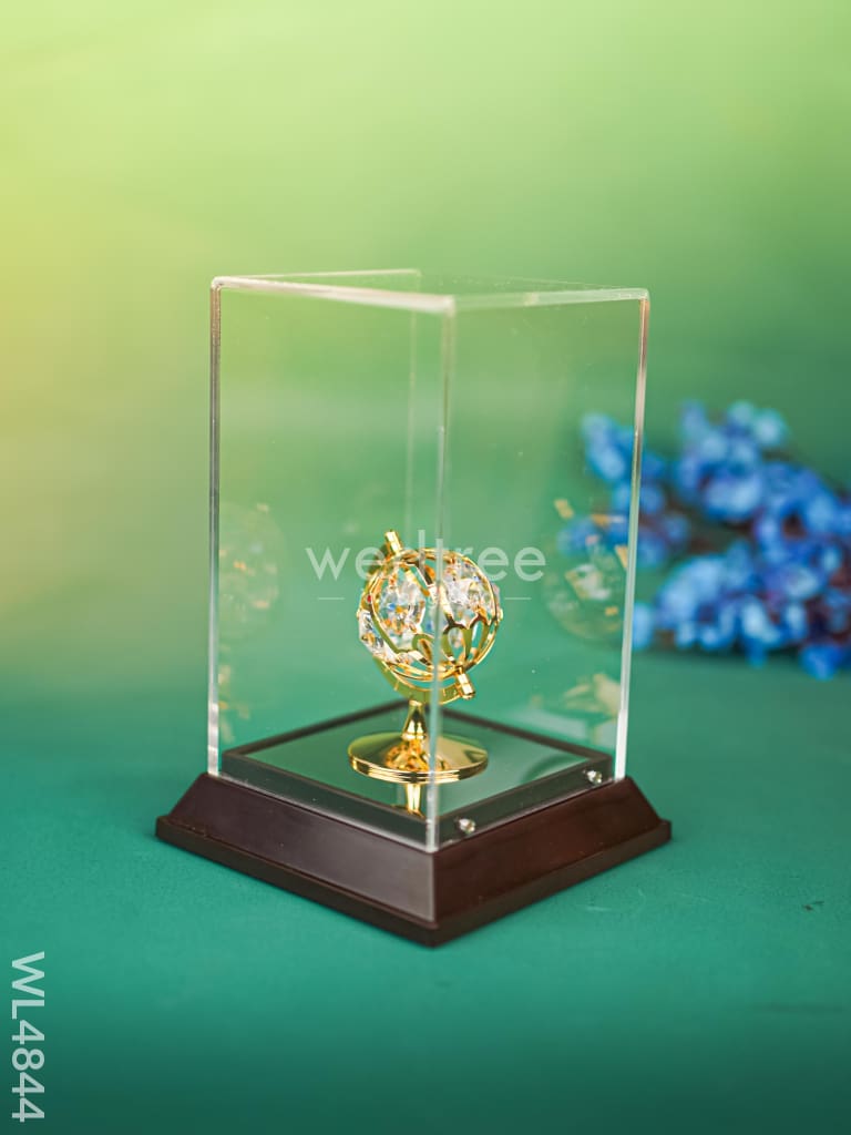 Gold Plated Globe with Acrylic Cabinet - WL4844