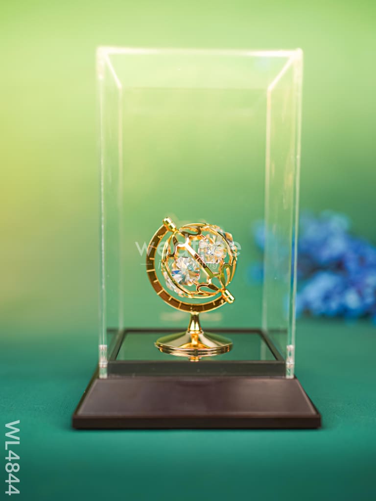 Gold Plated Globe with Acrylic Cabinet - WL4844