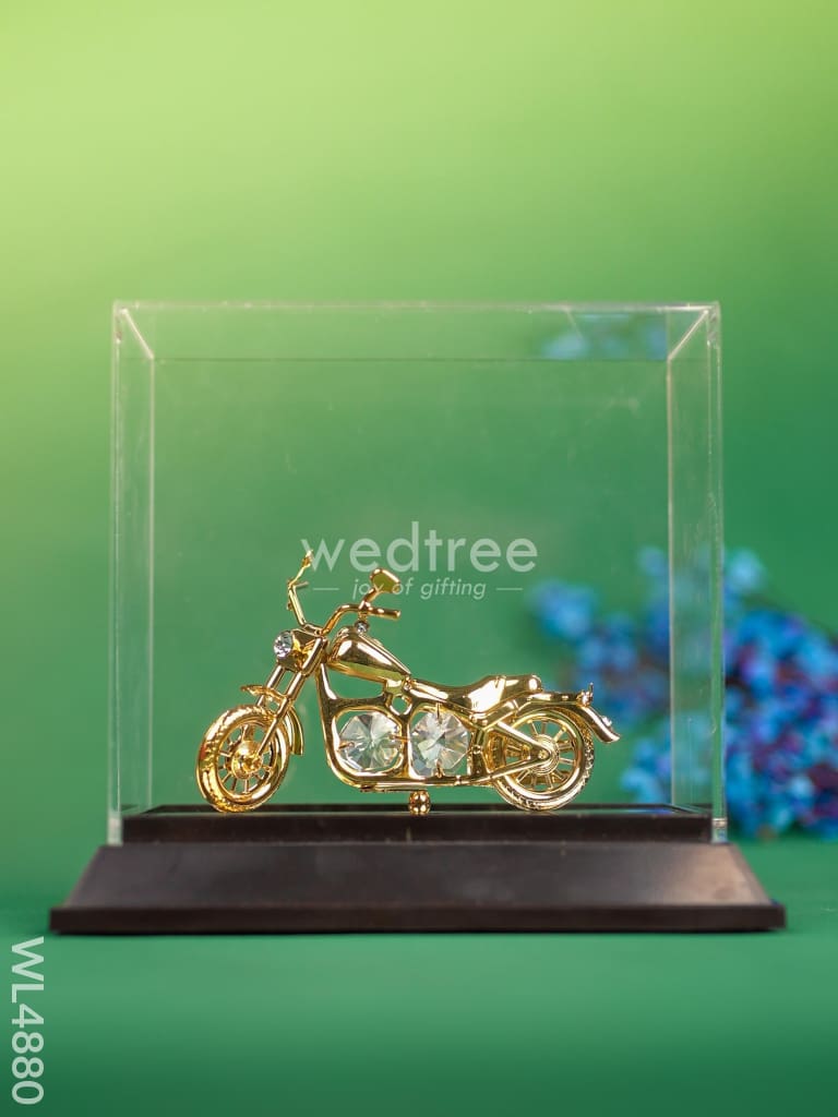 Gold Plated Harley Davidson with Acrylic Cabinet - WL4880