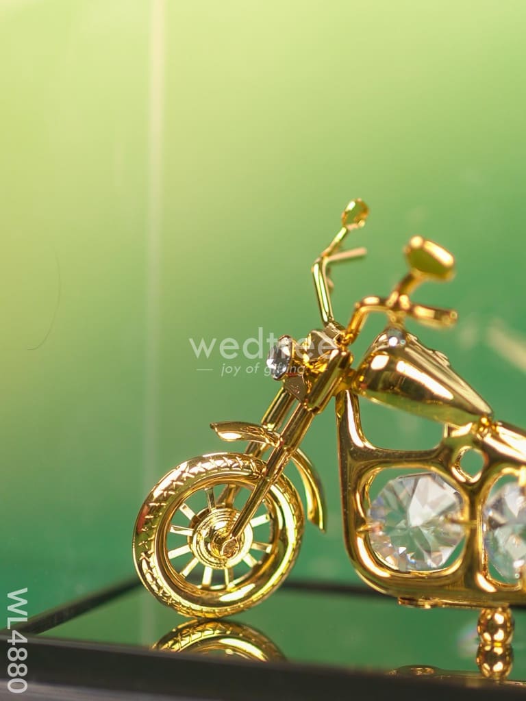 Gold Plated Harley Davidson with Acrylic Cabinet - WL4880