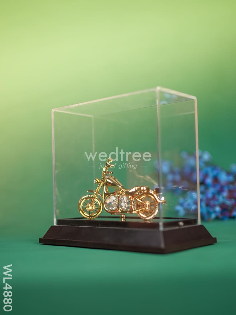 Gold Plated Harley Davidson with Acrylic Cabinet - WL4880