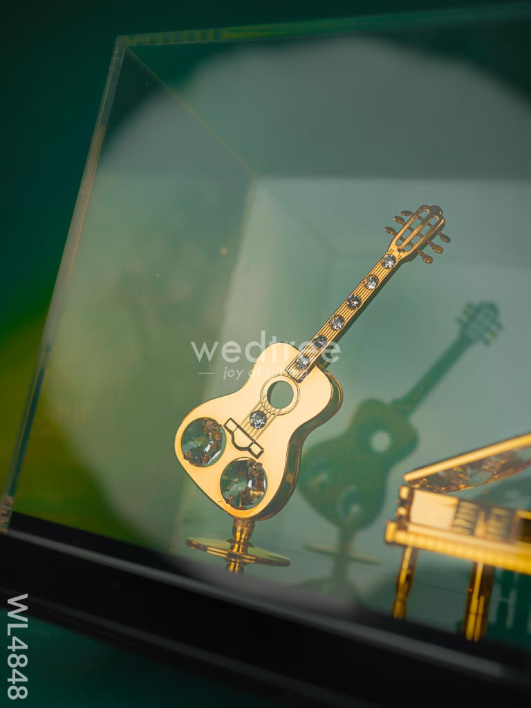 Gold Plated Musical Instruments with Acrylic Cabinet - WL4848
