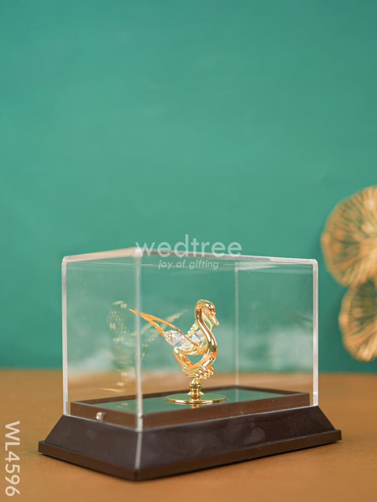 Gold Plated Swan with Acrylic Top - WL4596