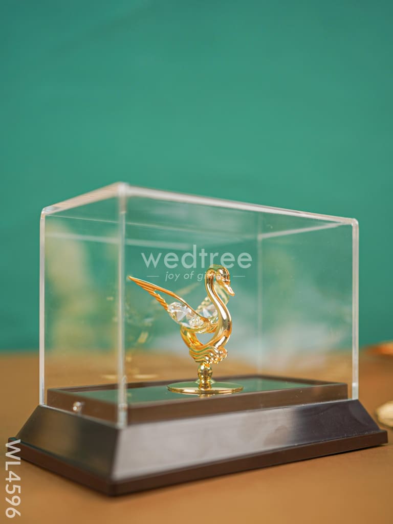 Gold Plated Swan with Acrylic Top - WL4596