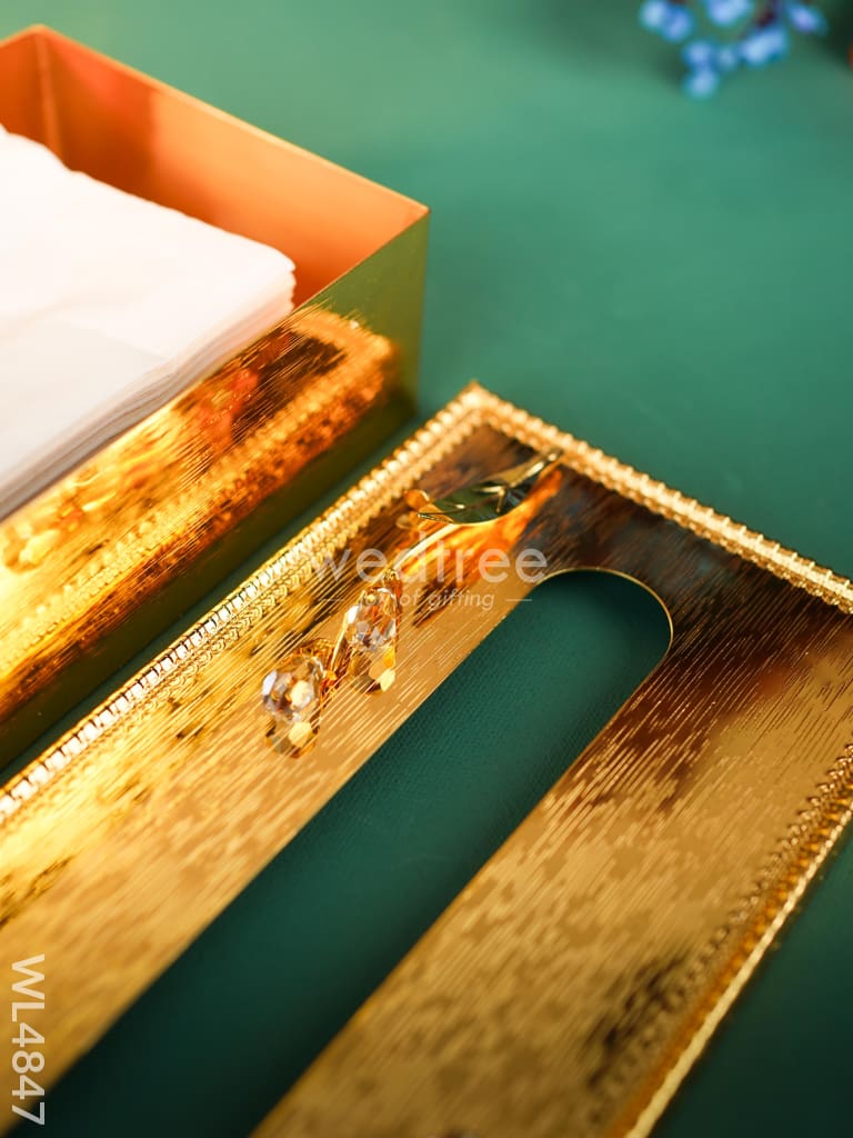 Gold Plated Tissue Box Holder - WL4847