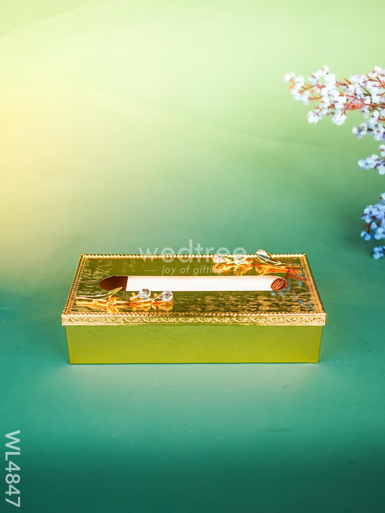 Gold Plated Tissue Box Holder - WL4847