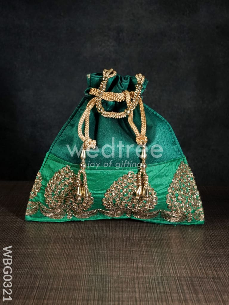Golden Embroided Potli Bag - WBG0321
