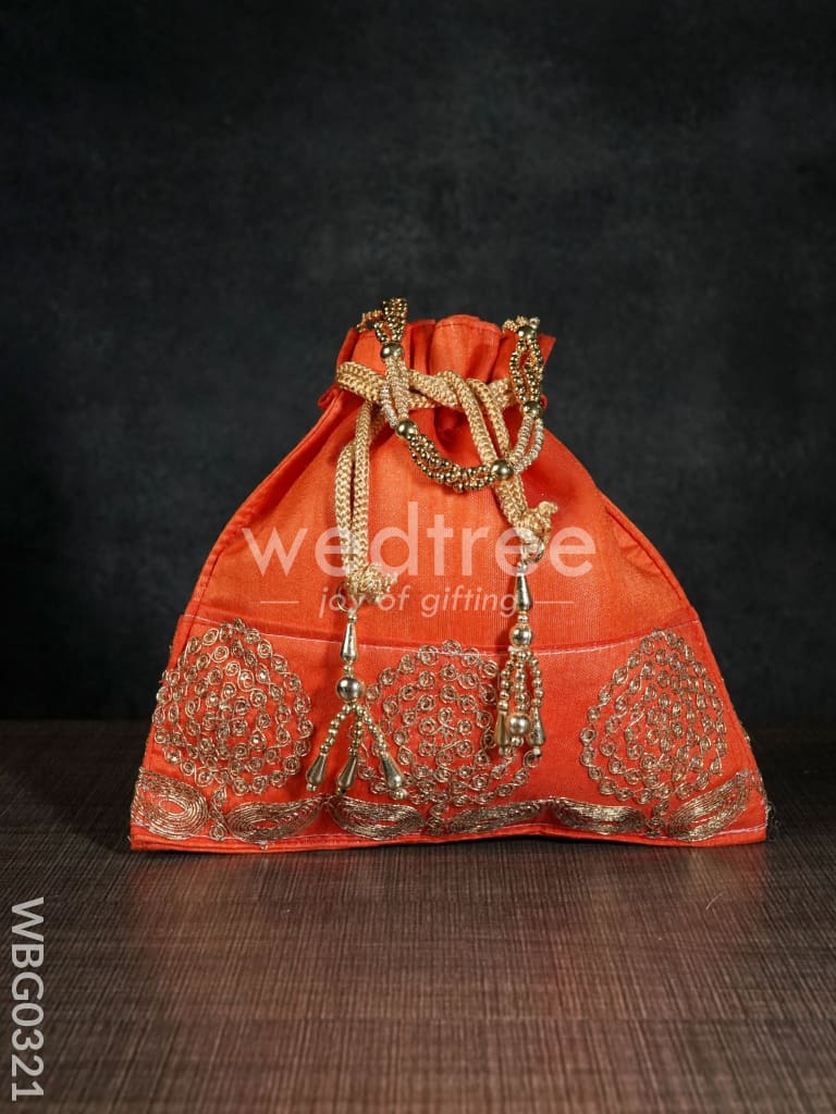 Golden Embroided Potli Bag - WBG0321