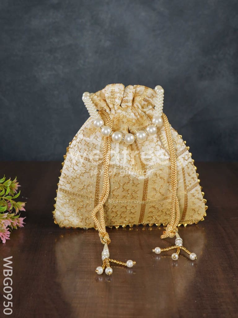 Golden Embroidery Design Potli Bag - WBG0950