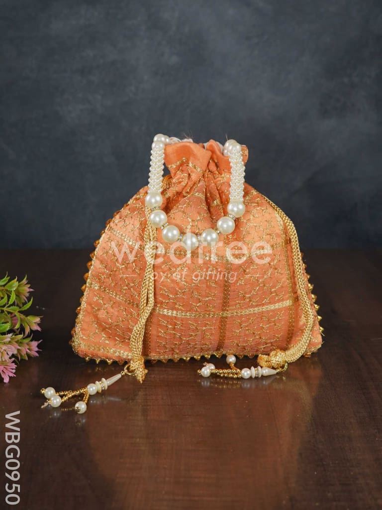 Golden Embroidery Design Potli Bag - WBG0950