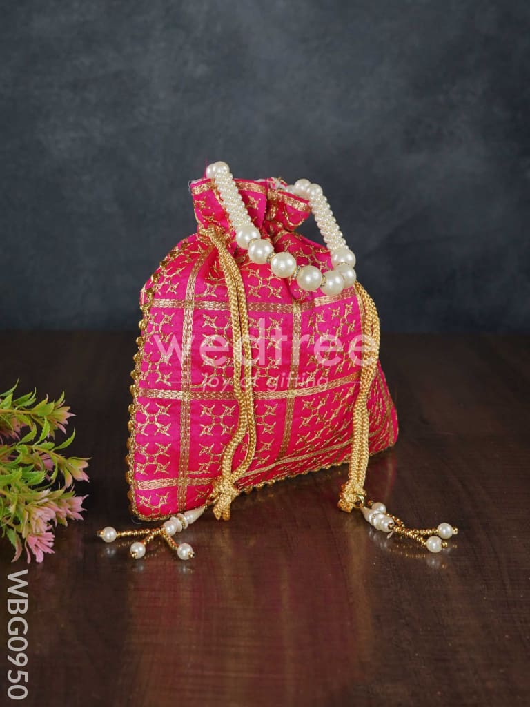 Golden Embroidery Design Potli Bag - WBG0950