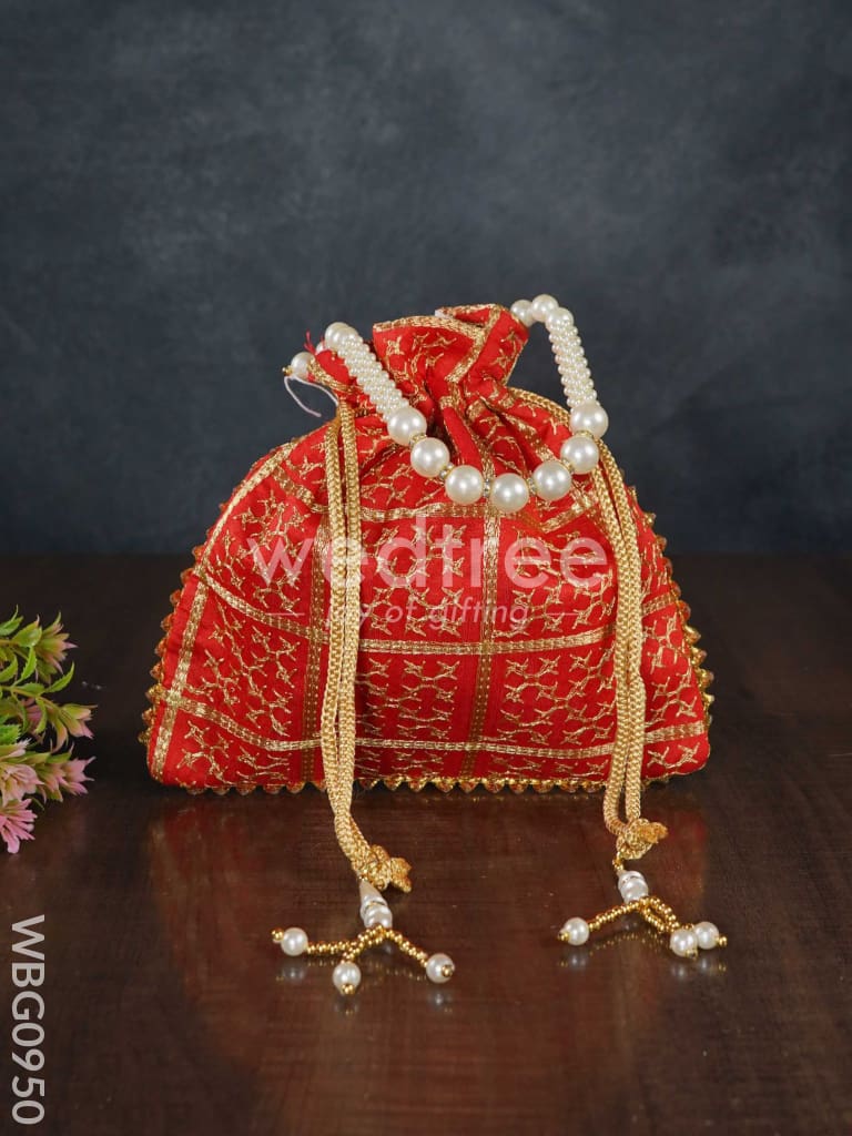 Golden Embroidery Design Potli Bag - WBG0950