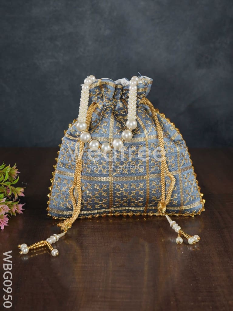 Golden Embroidery Design Potli Bag - WBG0950
