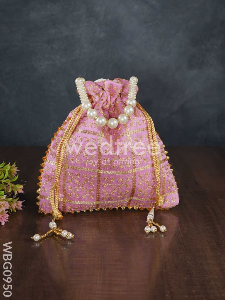 Golden Embroidery Design Potli Bag - WBG0950