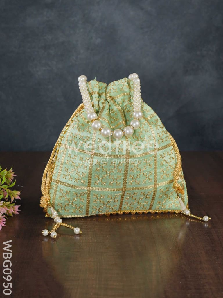 Golden Embroidery Design Potli Bag - WBG0950
