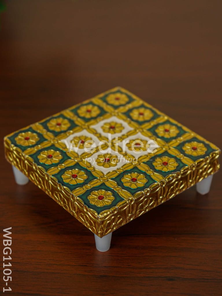 Golden Finished Blue Meenakari Manai - WBG1105