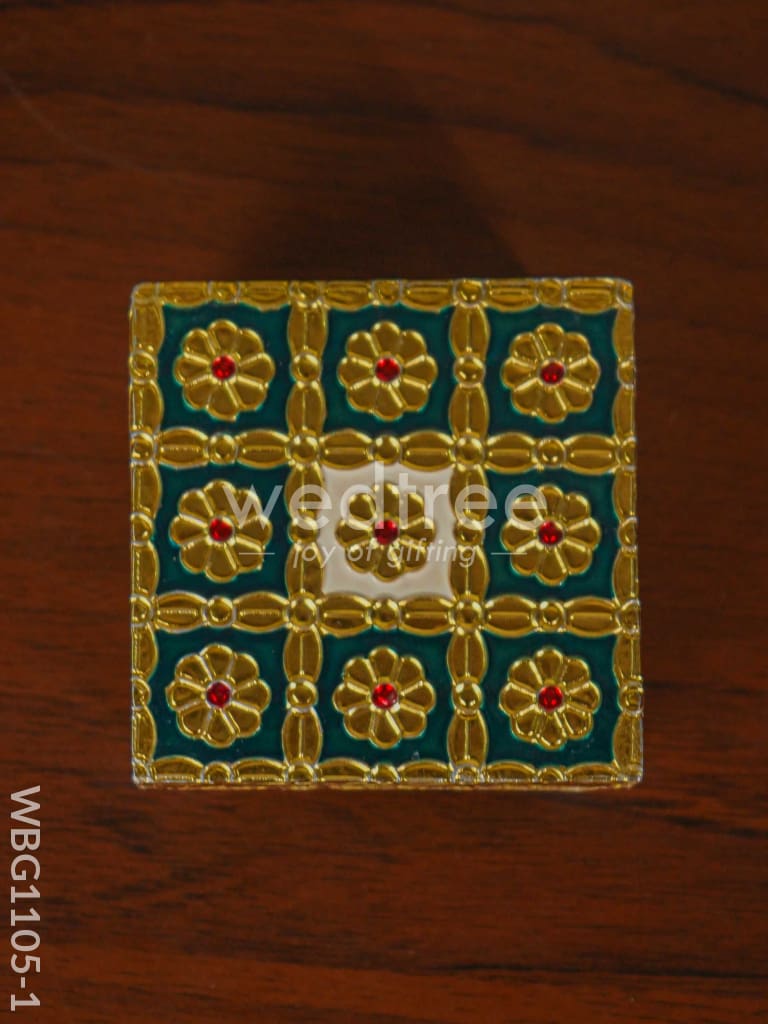 Golden Finished Blue Meenakari Manai - WBG1105