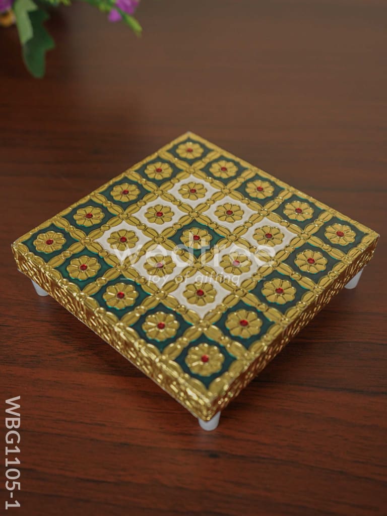 Golden Finished Blue Meenakari Manai - WBG1105