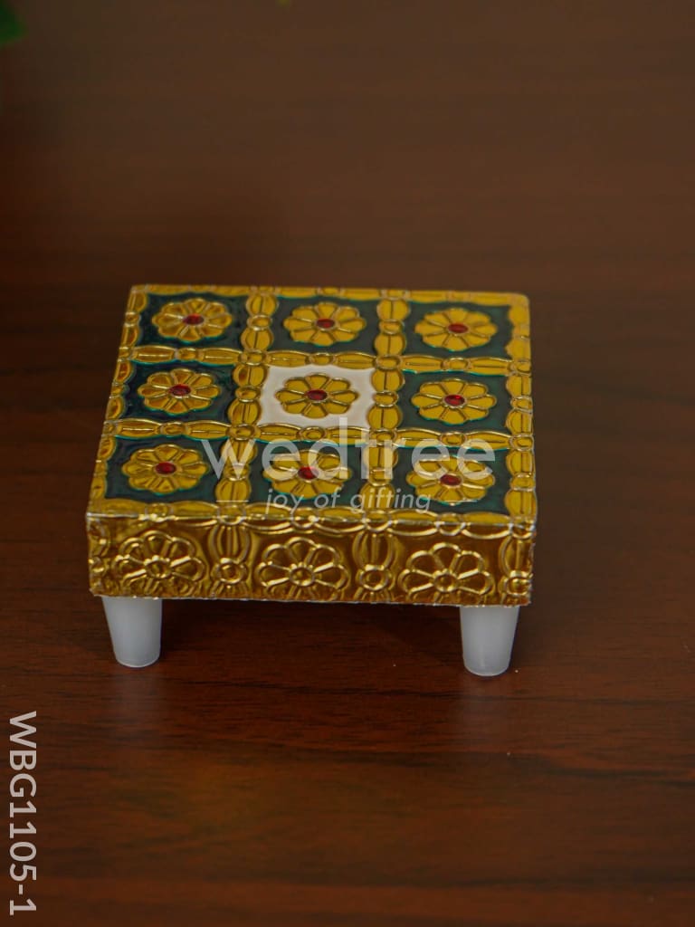 Golden Finished Blue Meenakari Manai - WBG1105