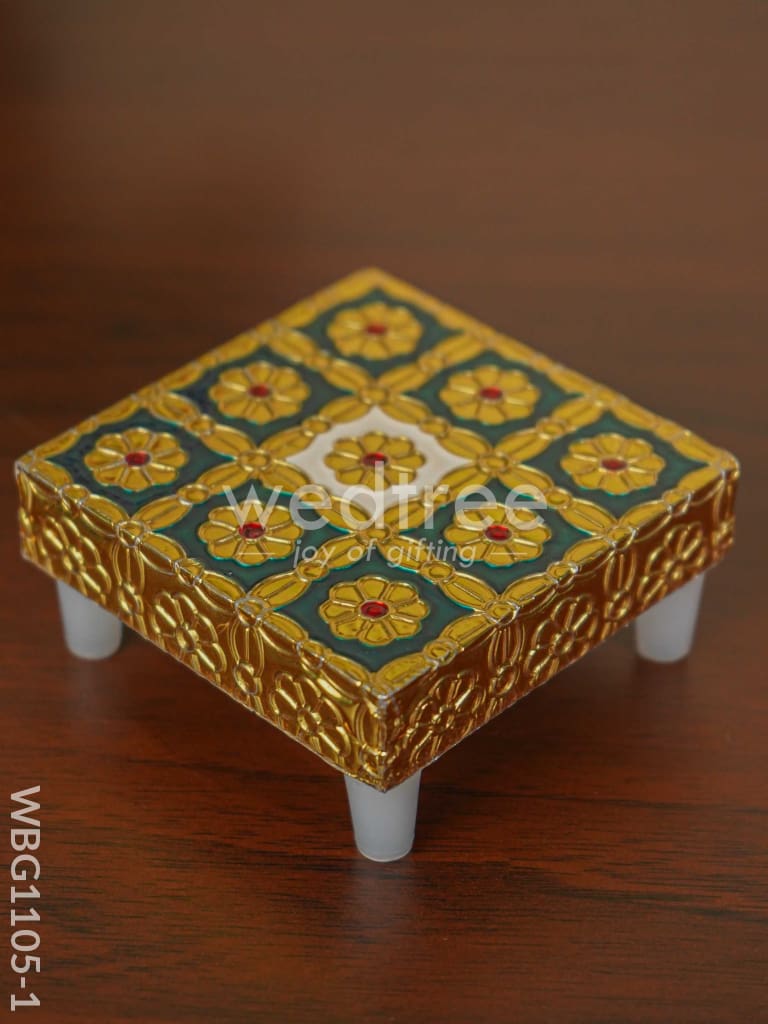 Golden Finished Blue Meenakari Manai - WBG1105