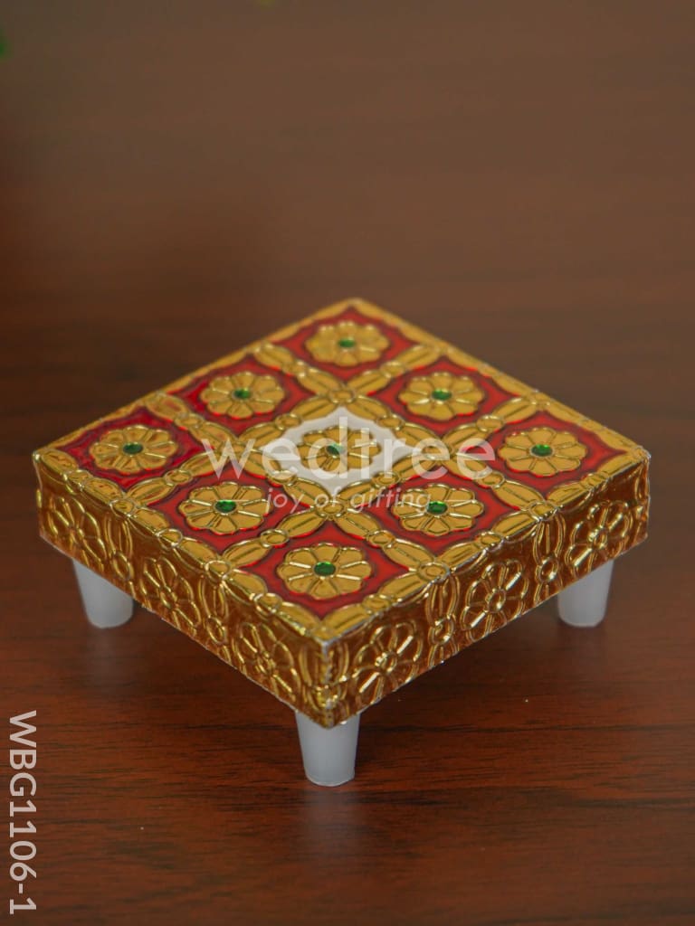 Golden Finished Red Meenakari Manai - WBG1106